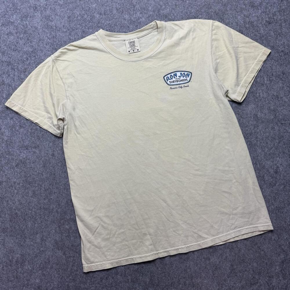 Ron Jon Surfboards Comfort Colors Shirt Mens Medium Yellow Panama City Beach Tee